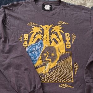 Brain Dead Long Sleeve Shirt - Purple and Yellow